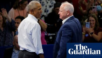 Obama and Walz excoriate Trump at Wisconsin rally in early voting push