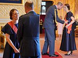 Prince William giggles as he pins star on Jacinda Ardern as she is made a Dame 