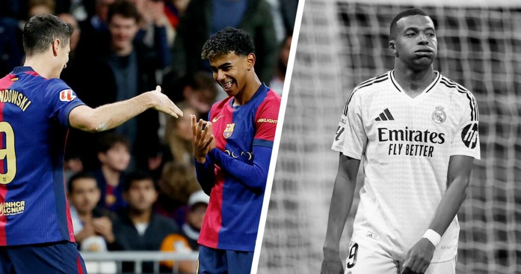 Real Madrid-FC Barcelone : Lewandowski plane, Yamal magistral, Mbappé «hors-jeu»... Les tops et les flops