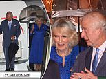 Royals Down Under! King Charles and Queen Camilla arrive to wet welcome in Sydney as historic Australia tour gets underway - after snub by state leaders