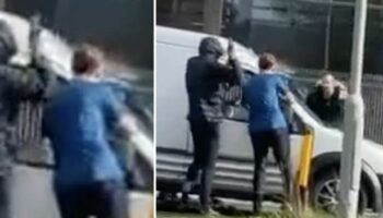 Terrifying video shows moment armed thugs attack car in Tesco road rage incident