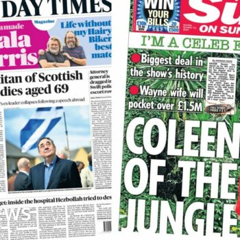 The Papers: Alex Salmond dies aged 69 and 'Coleen of the jungle'