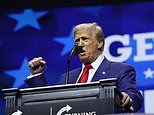 Trump tears into Biden for 'lock him up' comments as he embraces risqué new MAGA chant at showy Georgia rally