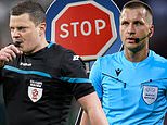 Two Champions League referees are BANNED from football after being arrested drunk and stealing a road sign, hours before they were due to be in charge of Rangers match