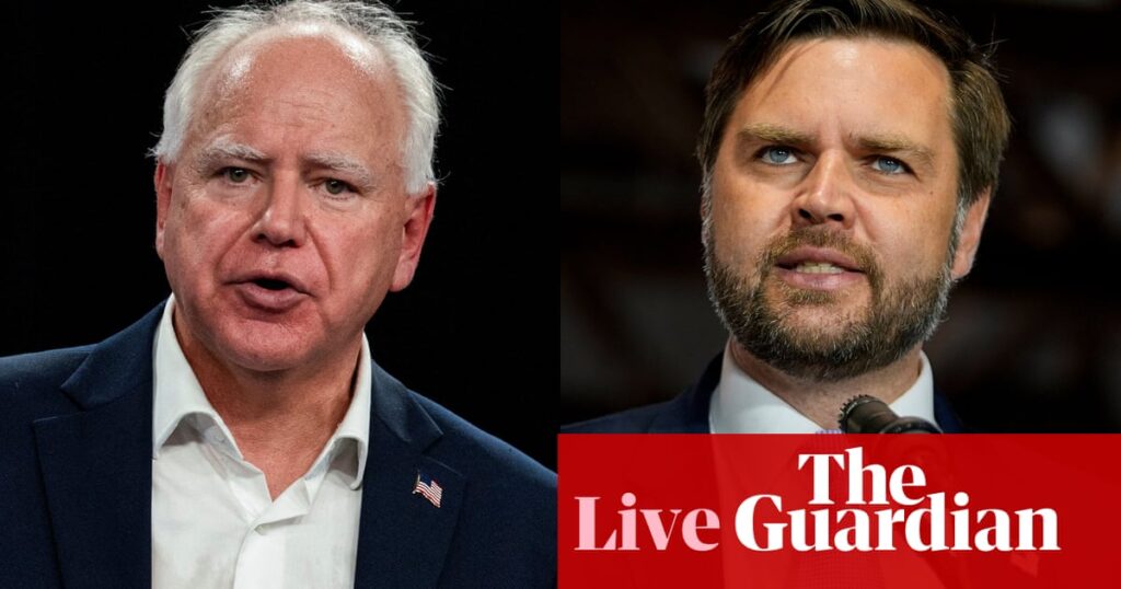 US elections: Tim Walz and JD Vance to face off in VP debate – live updates