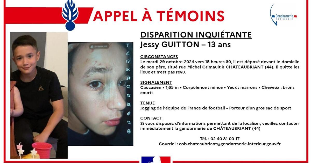 Un appel à témoins lancé en Loire-Atlantique après la disparition d’un enfant de 13 ans