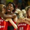 England's netballers celebrate winning gold at the 2018 Commonwealth Games