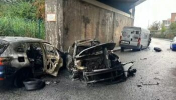 Woman and two children injured as police chase leads to two-car fireball crash