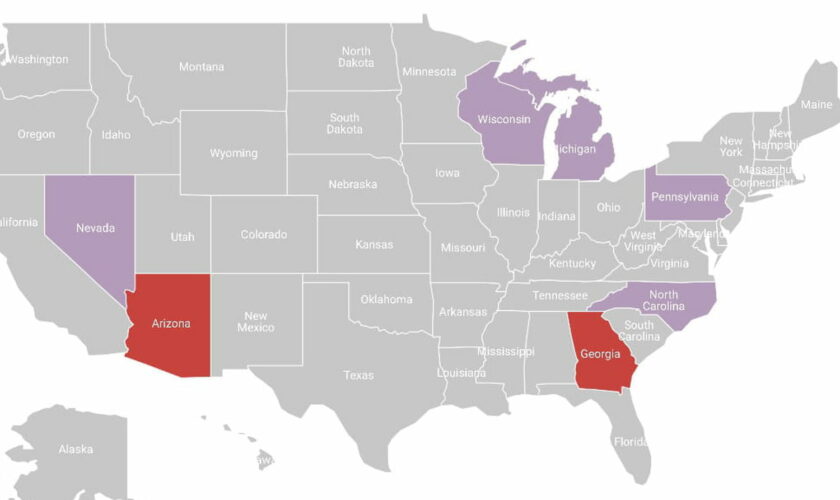 Swing States : les résultats des sondages dans ces 7 Etats pivots qui décideront de l'élection américaine