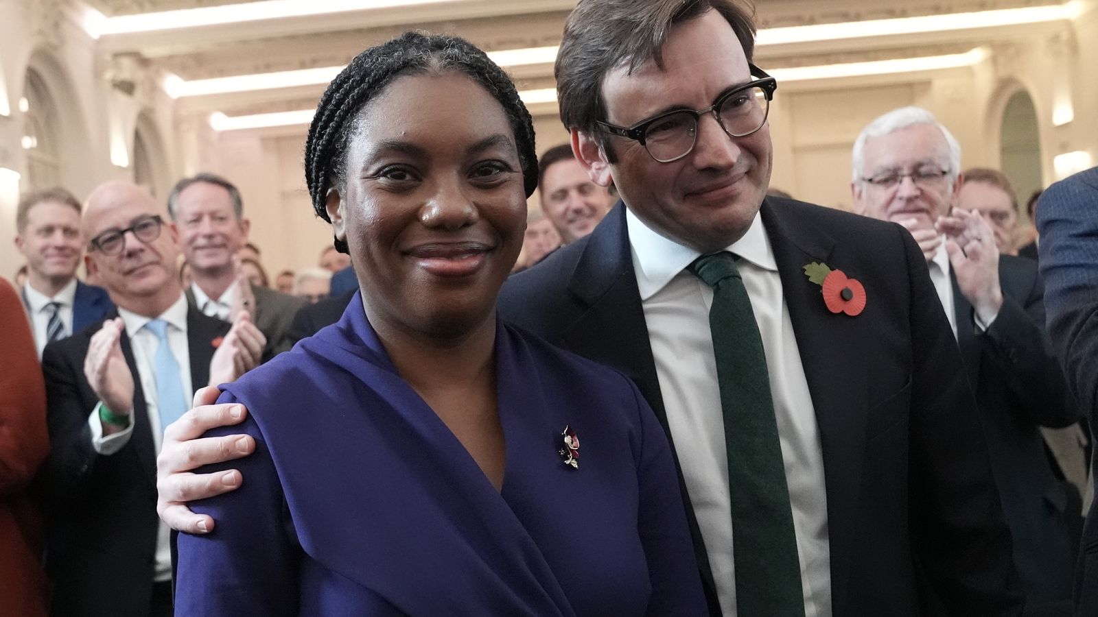 Kemi Badenoch and her husband Hamish. Pic: PA