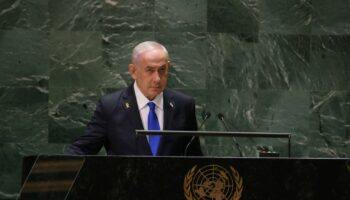 Le Premier ministre israélien Benyamin Netanyahou s'exprime lors de la 79e session de l'Assemblée générale des Nations unies au siège de l'ONU à New York, le 27 septembre 2024.