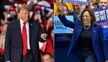 Montage photo de la vice-présidente américaine et candidate démocrate à la présidentielle, Kamala Harris, et de l'ancien président américain et candidat républicain Donald Trump