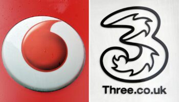 Vodafone and three signs