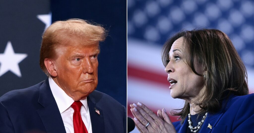 Montage photos de Donald Trump et Kamala Harris, candidats à la présidentielle américaine du 5 novembre