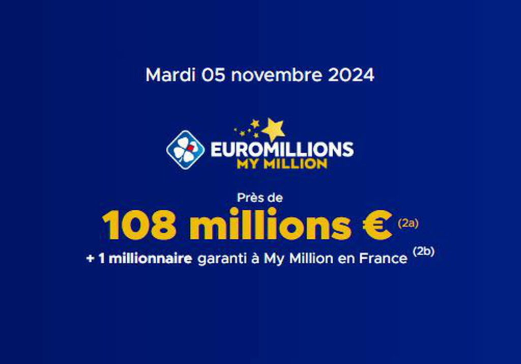 Résultat Euromillions (FDJ) : le tirage de ce mardi 5 novembre 2024, 108 millions d'euros en jeu