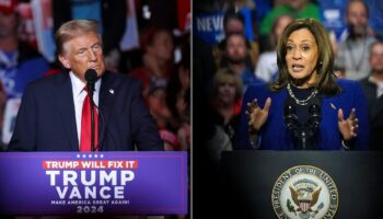 Donald Trump et Kamala Harris, en campagne dans le Nevada le 31 octobre 2024