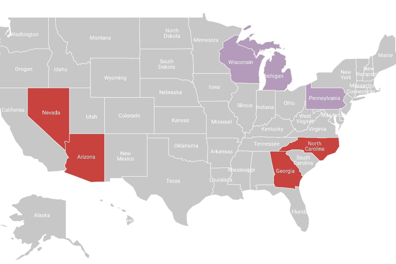 Dans les Swing states, les résultats provisoires des élections américaines offrent un carton plein à Donald Trump