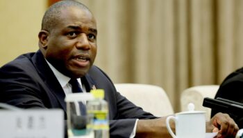 Britain's Foreign Secretary David Lammy attends a meeting with Chinese Vice Premier Ding Xuexiang (not pictured) at the Great Hall of the People in Beijing, China October 18, 2024. REUTERS/Florence Lo/Pool