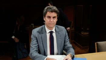 Le chef de file des députés Ensemble pour la République et ex-Premier ministre Gabriel Attal auditionné au Sénat le 8 novembre 2024, à Paris.