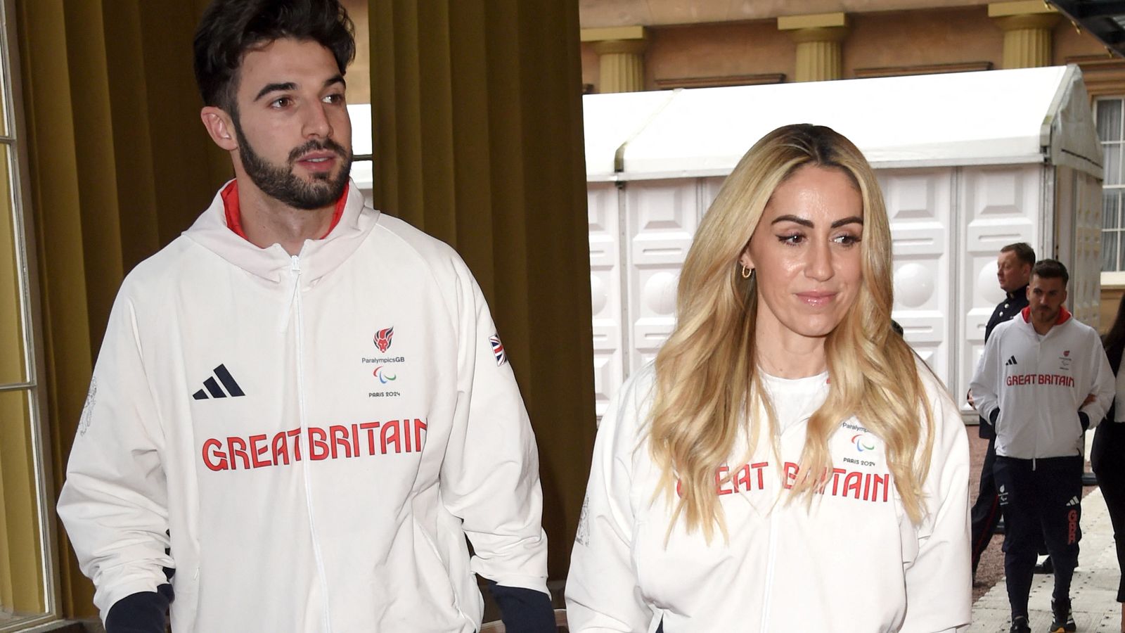 Zac Shaw and partner Ali Smith attend the Buckingham Palace event on Thursday. Pic: Reuters