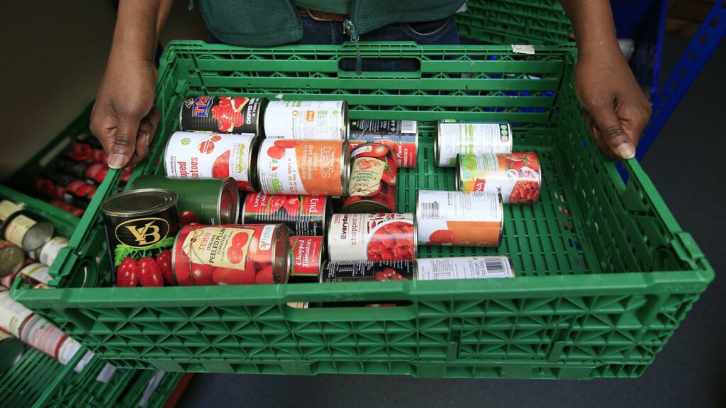 Stocks of food at a food bank. File pic: PA