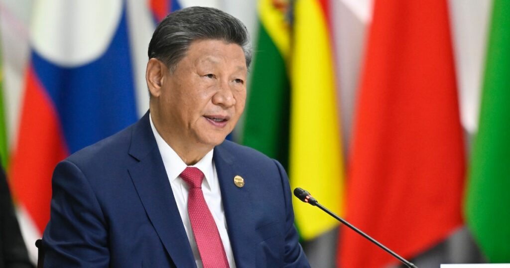 Le président chinois Xi Jinping au sommet des Brics à Kazan, en Russie, le 23 octobre 2024