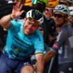 Mark Cavendish during the lap of honour in Singapore. Pic: Reuters