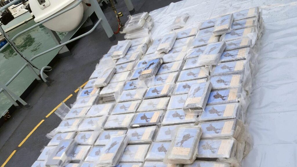 Handout photo issued by National Crime Agency (NCA) of 400kg of cocaine was found on a fishing boat off the Kent Coast. Four men have been arrested. The NCA said three of the men, aged 64, 45 and 25, were arrested on board the boat on Sunday on suspicion of importing class A drugs while the fourth, aged 36, was detained in Rainham, east London. Issue date: Sunday November 10, 2024. PA Photo. See PA story POLICE Boat. Photo credit should read: NCA/PA Wire ..NOTE TO EDITORS: This handout photo may only be used in for editorial reporting purposes for the contemporaneous illustration of events, things or the people in the image or facts mentioned in the caption. Reuse of the picture may require further permission from the copyright holder. .