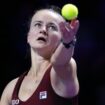 Barbora Krejcikova in action during her women's singles semi-final match against China's Qinwen Zheng on 8 November. Pic: Reuters