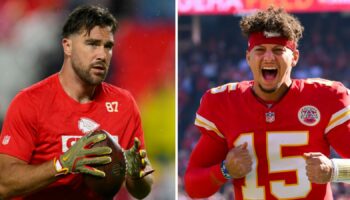 Travis Kelce and Patrick Mahomes. Pics: AP