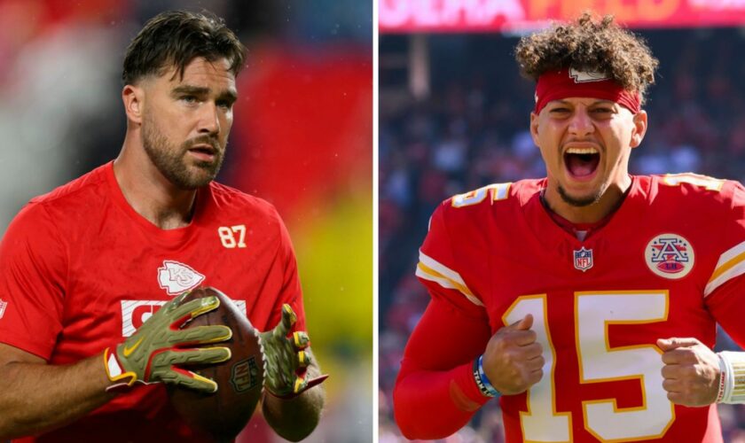 Travis Kelce and Patrick Mahomes. Pics: AP