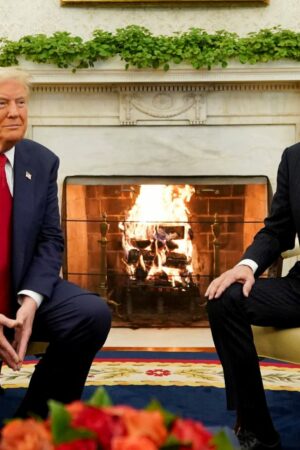 U.S. President Joe Biden meets with President-elect Donald Trump in the Oval Office at the White House in Washington, U.S., November 13, 2024. REUTERS/Kevin Lamarque