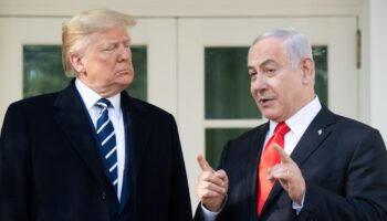 Donald Trump et Benjamin Netanyahou durant une conférence de presse à la Maison blanche, à Washington, Etats-Unis, le 27 janvier 2020.