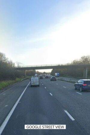 The crash took place between junctions 24 and 25 of the M5. File pic