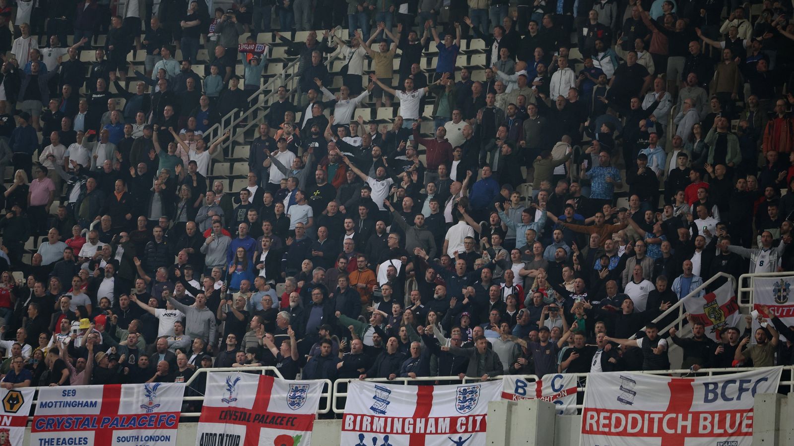 Soccer Football - Nations League - Group Stage - Greece v England - Athens Olympic Stadium, Athens, Greece - November 14, 2024 England fans in the stands REUTERS/Louisa Gouliamaki