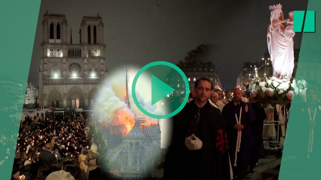 Notre-Dame a retrouvé sa statue de la Vierge à l’enfant, accompagnée par des centaines de croyants dans Paris