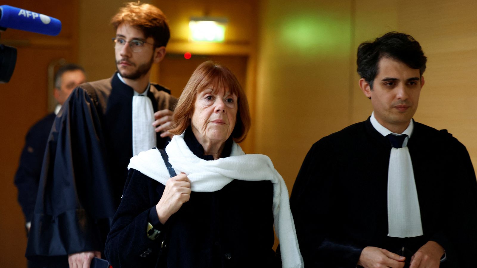 Gisele Pelicot with her lawyers on 18 November. Pic: Reuters