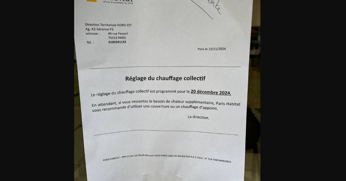 Des logements sociaux de la ville de Paris privés de chauffage jusqu’à la fin de l’année ?