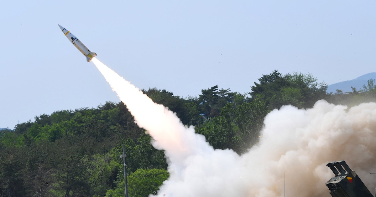 Un missile ATACMS lancé par la Corée du Sud, le 25 mai 2022.