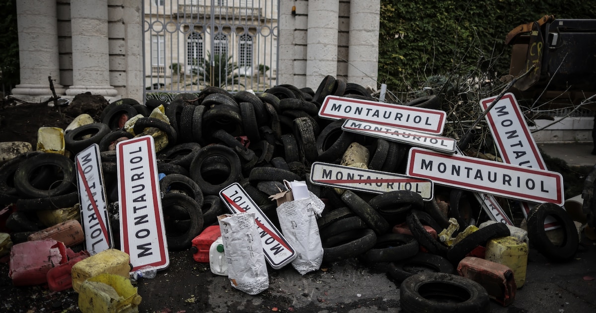 Dégradations devant la préfecture d'Agen lors du mouvement de protestation des agriculteurs le 19 novembre 2024