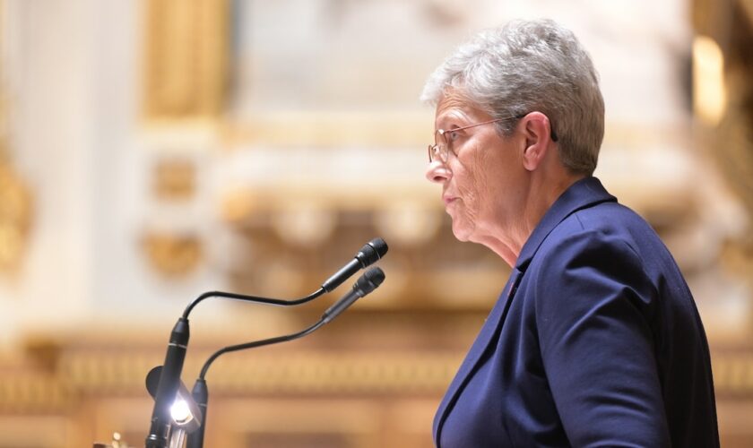 La ministre de la Santé Geneviève Darrieussecq au Sénat le 18 novembre 2024 à l'occasion du début de l'examen du budget de la Sécu