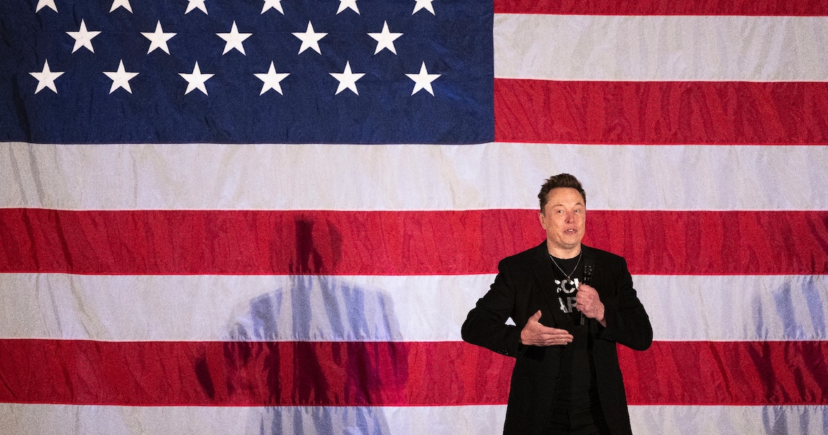 Elon Musk à un événément de campagne de soutien à Donald Trump, à Oaks (Pennsylvanie), le 18 octobre 2024