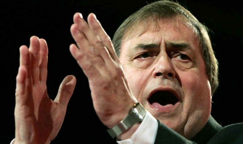 Prescott makes a speech at the Labour Party Conference in 2005. pic: AP/Kirsty Wigglesworth