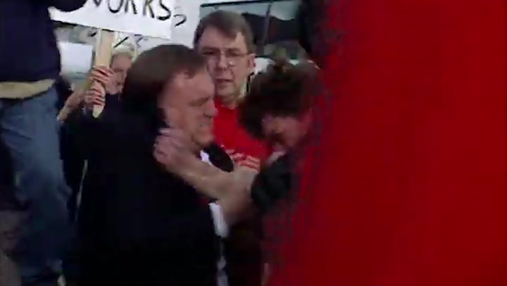 Famous moment egg thrown at John Prescott during Wales visit in 2001