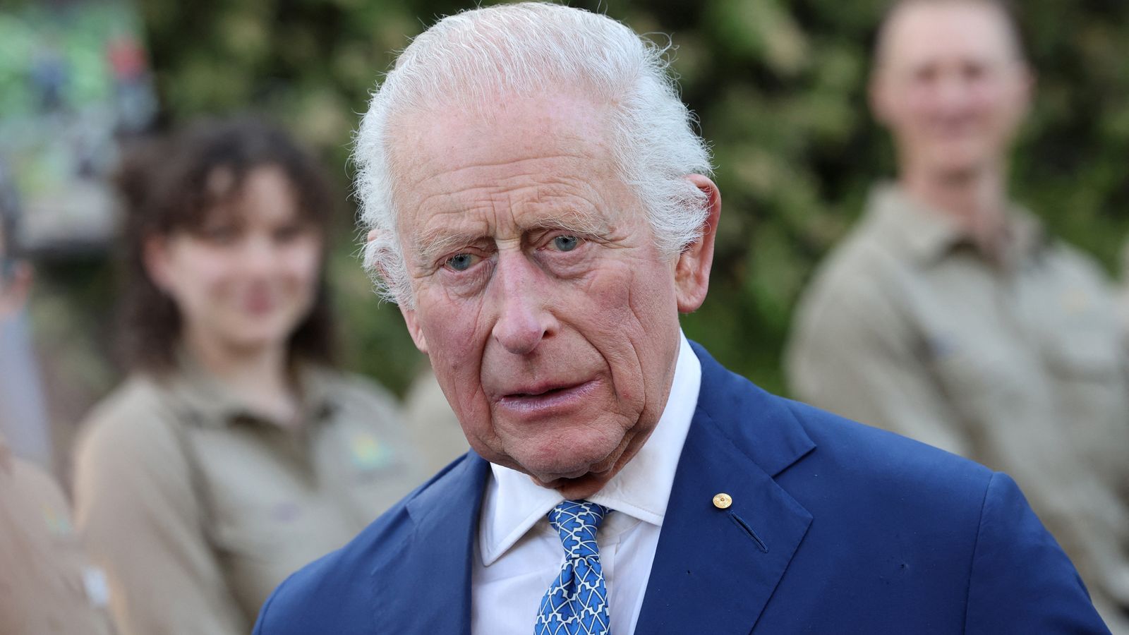 The King looks during his visit to the Australian National Botanic Gardens. Pic: Reuters