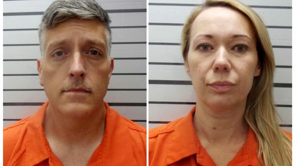 Jon and Carie Hallford, the owners of Return to Nature Funeral Home, the Colorado funeral home where 190 decaying bodies were found, are set to appear in court Tuesday, Dec. 5, 2023, facing allegations that they abused corpses, stole, money laundered and forged documents. Pic: Muskogee County Sheriff's Office/AP