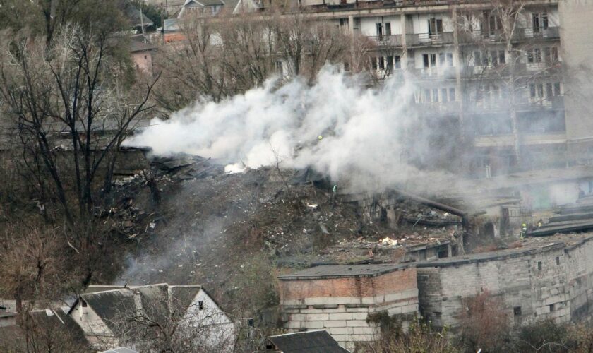 Aftermath Of Russian Missile Strike In Dnipro ** STORY AVAILABLE, CONTACT SUPPLIER** Featuring: Atmosphere Where: Dnipro, Ukraine When: 21 Nov 2024 Credit: Ukrinform/Cover Images **UK AND USA RIGHTS ONLY**  (Cover Images via AP Images)