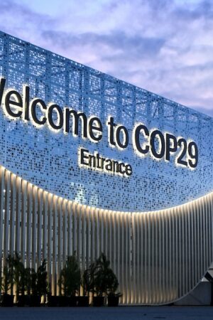 Le bâtiment qui accueille la COP29, le 10 novembre 2024 à Bakou