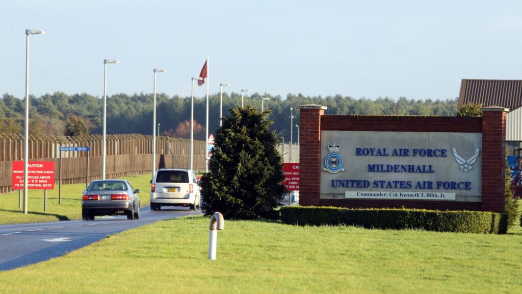 American Air Force base RAF Mildenhall. Pic: PA