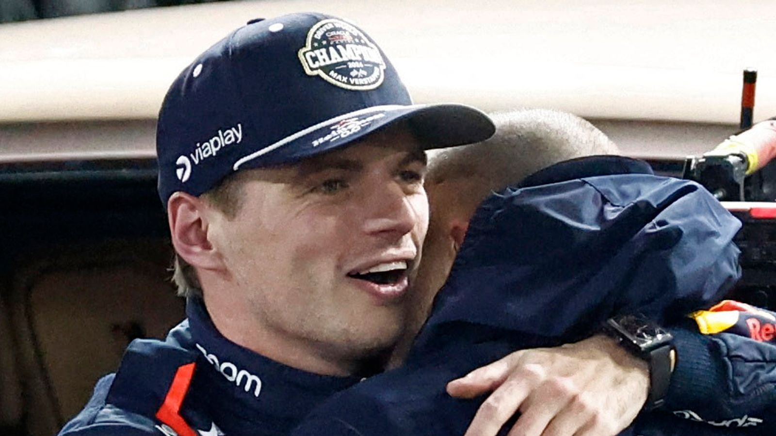 Max Verstappen celebrates his win. Pic: Reuters